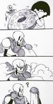  ? bbdanbb black_and_white clothed clothing comic duo eyes_closed hair human mammal monochrome papyrus_(undertale) protagonist_(undertale) undertale video_games 