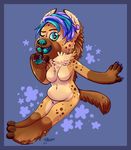  anthro belly big_belly breasts chibi featureless_breasts female hyena looking_at_viewer mammal nude ojkaleidoscope open_mouth smile solo 