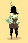  alien armor breasts cleavage clothed clothing fangs green_hair green_lips hair helmet my_life_as_a_teenage_robot tammy_(mlaatr) thick_thighs unknown_artist wide_hips 