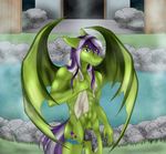  anthro bat_pony bath dainoth equine horse hot_spring male mammal my_little_pony nude penis water wings 