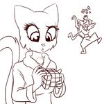  2014 anthro black_and_white cat cheek_tuft clothed clothing feline female katia_managan khajiit mammal monochrome plagueofgripes prequel robe rubik&#039;s_cube simple_background solo the_elder_scrolls tuft video_games white_background 