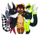  anthro arthropod butterfly canine chibi featureless_crotch female fox fur hair hybrid hyena insect male mammal nude ojkaleidoscope open_mouth smile wings 