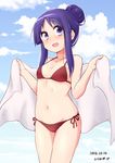  bikini breasts hinata_yukari hirame_guard purple_hair yuyushiki 
