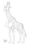  big_breasts boo3 breasts evelyn female giraffe human hybrid hyper long_tongue mammal multi_breast nipples taur tongue 