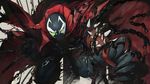  cape chain claws glowing glowing_eyes green_eyes image_comics male_focus mask ranyu skull solo spawn spawn_(spawn) spikes superhero 
