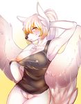  angel_wolf anthro armpits breasts canine celeste_falore dk- exercise female looking_at_viewer mammal mature pussy solo wings wolf 