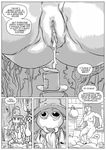  antennae arthropod bear black_and_white building clothed clothing comic cricket cum cum_in_pussy cum_inside english_text equating equine female furronika horse insect male male/female mammal monochrome nipples nude pussy speech_bubble text 