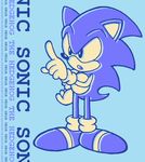  anthro black_nose blue_and_white blue_background blue_fur clothing footwear full-length_portrait fur gloves hedgehog male mammal monochrome open_mouth portrait shoes signature simple_background solo sonic_(series) sonic_the_hedgehog text video_games zindintimeyum 
