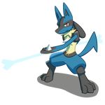  3_fingers 3_toes black_fur blue_fur bone canine fur korteh lucario mammal nintendo pok&eacute;mon spikes toes video_games yellow_fur 