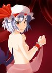  :p akaneman ass back bat_wings blush breasts futanari hat highres looking_back mob_cap naughty_face nipples nude penis red_eyes remilia_scarlet sash see-through small_breasts smile solo tongue tongue_out touhou wings wrist_cuffs 