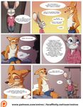  anthro canine clothed clothing comic disney duo english_text female fox judy_hopps lagomorph male mammal nick_wilde rabbit speech_bubble text xnirox zootopia 