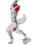  bdsm blood bondage bound canine clothing corset corset_piercing facial_piercing frenum_ladder frenum_piercing genital_piercing gidgetech gore goretober hair lingerie male mammal penis penis_piercing piercing red_hair rexcanis rope rope_bondage surface_piercing wolf 