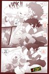  anthro asriel_dreemurr caprine chara_(undertale) clothed clothing comic duo english_text goat gunmouth hair human knife male mammal speech_bubble text undertale video_games 