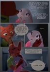  2016 anthro black_nose canine clothed clothing comic dialogue disney english_text female fox fur green_eyes grey_fur hi_res judy_hopps lagomorph littlepolka male mammal nick_wilde pink_nose purple_eyes rabbit red_fur text zootopia 