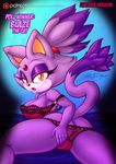  2016 anthro areola big_breasts blaze_the_cat breasts butt cat cleavage clothed clothing feline female mammal patreon scificat solo sonic_(series) 