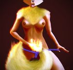  2016 anthro areola black_claws breasts chest_fur claws clothing eeveelution fangs female fire flareon fluffy hair jot nintendo nipples nude open_mouth panties pok&eacute;mon pussy pussy_juice saliva simple_background solo tongue underwear video_games 