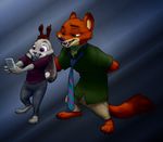  2016 anthro canine clothing disney female fox judy_hopps lagomorph male mammal nick_wilde rabbit stormspike zootopia 