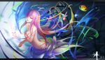  bug butterfly covering covering_breasts insect long_hair original purple_eyes purple_hair solo topless wangchuan_de_quanyan 