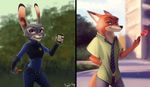  2016 anthro canine clothing disney female fox judy_hopps lagomorph male mammal nick_wilde rabbit zootopia 