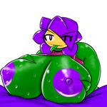  big_breasts breasts clothing female flarvialet flora_fauna huge_breasts humanoid mysticalheroofdarkness nipples not_furry plant simple_background solo 