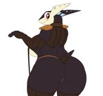  anthro big_breasts big_butt breasts butt female greninja looking_back mature_female mother nintendo parent pok&eacute;mon rear_view red_eyes simple_background solo video_games xehta13 