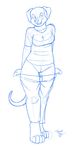  2016 canine clothed clothing dog female mammal os pants_down partially_clothed pussy sketch solo undressing 