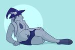  abstract_background belly blue_theme caprine cloth goat hairy hooves horn junga long_ears magic_user male mammal reclining relaxing satyr sitting slightly_chubby towel 