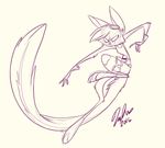  2016 action_pose anthro clothed clothing dreamkeepers eyewear female fur goggles hair long_tail mammal midriff simple_background sketch solo viriathus vivziepop 