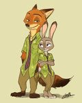  anthro canine disney duo female fox fur judy_hopps lagomorph male mammal nick_wilde rabbit ydk1226 zootopia 