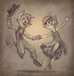  anthro armpits bow_tie cat cats_don&#039;t_dance clothed clothing danny_cat dress duo feline female fur hat male mammal sawyer_(cats_don&#039;t_dance) tracy_j_butler 