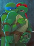  amber_eyes anthro athletic belt biceps blue_eyes brothers cum cum_on_hand cum_string cumshot duo ejaculation erection from_behind_position grabbing_from_behind green_penis green_skin hand_on_chest handjob incest leonardo_(tmnt) male male/male mask muscular ninja one_eye_closed open_mouth orgasm penis pose raphael_(tmnt) reach_around reptile scales scalie sex sibling sneefee standing teenage_mutant_ninja_turtles teeth tongue turtle vein 