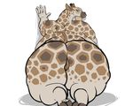  big_breasts big_butt breasts butt female giraffe huge_breasts huge_butt lips looking_at_viewer mammal nude overweight presenting pussy ritts side_boob simple_background solo thick_thighs white_background wide_hips 