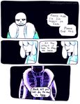  aftertale ambiguous_gender bone chara_(undertale) clothing comic english_text human loverofpiggies mammal sans_(undertale) skeleton text undertale video_games watermark 