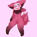  2016 anthro blush canine female fox fur mammal marbelle multi_tail pink_fur simple_background solo tagme telemonster yossi 
