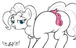  2016 animal_genitalia anus bedroom_eyes big_butt butt clitoris earth_pony equine female friendship_is_magic godoffury hair half-closed_eyes horse looking_at_viewer looking_back mammal my_little_pony open_mouth pinkie_pie_(mlp) pony presenting puffy_anus pussy seductive simple_background sketch solo white_background 