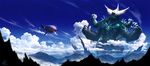  artist_name blimp clenched_hands cloud creature day dirigible giant mocha_(cotton) monster mountain multiple_arms no_humans original outdoors scenery sky 