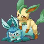  all_fours ambiguous_gender ambiguous_penetration blush doggystyle eeveelution enryo from_behind_position glaceon leafeon male nintendo penetration pok&eacute;mon sex video_games 