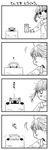  4koma bag blush cat child comic greyscale highres monochrome original overalls short_twintails siamese_cat smile translated twintails yamano_rinrin 