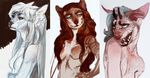  anthro breasts canine fangs featureless_breasts female mammal multiple_images open_mouth reykat simple_background teeth 