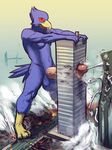  anthro avian building building_penetration city cum destruction falco_lombardi macro male meesh nintendo star_fox video_games 