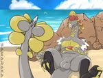  balls beach dragon erection gyrados nintendo pok&eacute;mon samaraka seaside sleeping video_games 