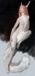  animal_humanoid breasts cat_humanoid featureless_breasts feline female hair humanoid mammal nude reykat simple_background solo wide_hips 
