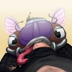  amethystlongcat anthro arthropod beetle clothing digital_media_(artwork) drooling female first_person_view human insect living_machine looking_at_viewer machine male mammal saliva simple_background tongue tongue_out vore 