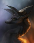  2018 ambiguous_gender ashesdrawn black_fur black_nose brown_eyes digital_media_(artwork) dragon fantasy fur furred_dragon solo 