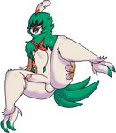  2016 anus avian balls beak bird butt daniruu feathers girly male nintendo owl penis pok&eacute;mon precum solo talons unknown_pokemon video_games 