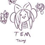  2015 black_and_white english_text group looking_at_viewer monochrome plagueofgripes simple_background temmie_(undertale) text undertale video_games white_background 