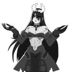  1girl black black_clothes black_footwear black_hair black_legwear black_skirt boots bra breasts cleavage cosplay eyebrows_visible_through_hair fate/grand_order fate/stay_night fate_(series) full_body genderswap genderswap_(mtf) hair_between_eyes hair_ribbon humanization long_hair looking_at_viewer marvel monster_girl mordred_(fate) mordred_(fate)_(all) mordred_(fate)_(cosplay) pale_skin personification pose ribbon simple_background skirt solo solo_focus somersaultdropkick spider-man_(series) standing stomach symbiote underboob underwear venom_(marvel) very_long_hair white_background yandere 