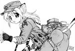  animal_ears army belt cat_ears gloves hat knife nekomimi pants short_hair uniform 