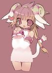  animal_ears blade_(galaxist) collar copyright_request heart horns lowres monster_girl sheep sheep_girl solo tail 