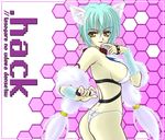  .hack// .hack//tasogare_no_udewa_densetsu amber_eyes animal_ears bandai cyber_connect_2 earring earrings g-string green_hair hack jewelry ookamimimi ouka ouka_(.hack//) short_hair string wolf_ears wolfgirl yellow_eyes 